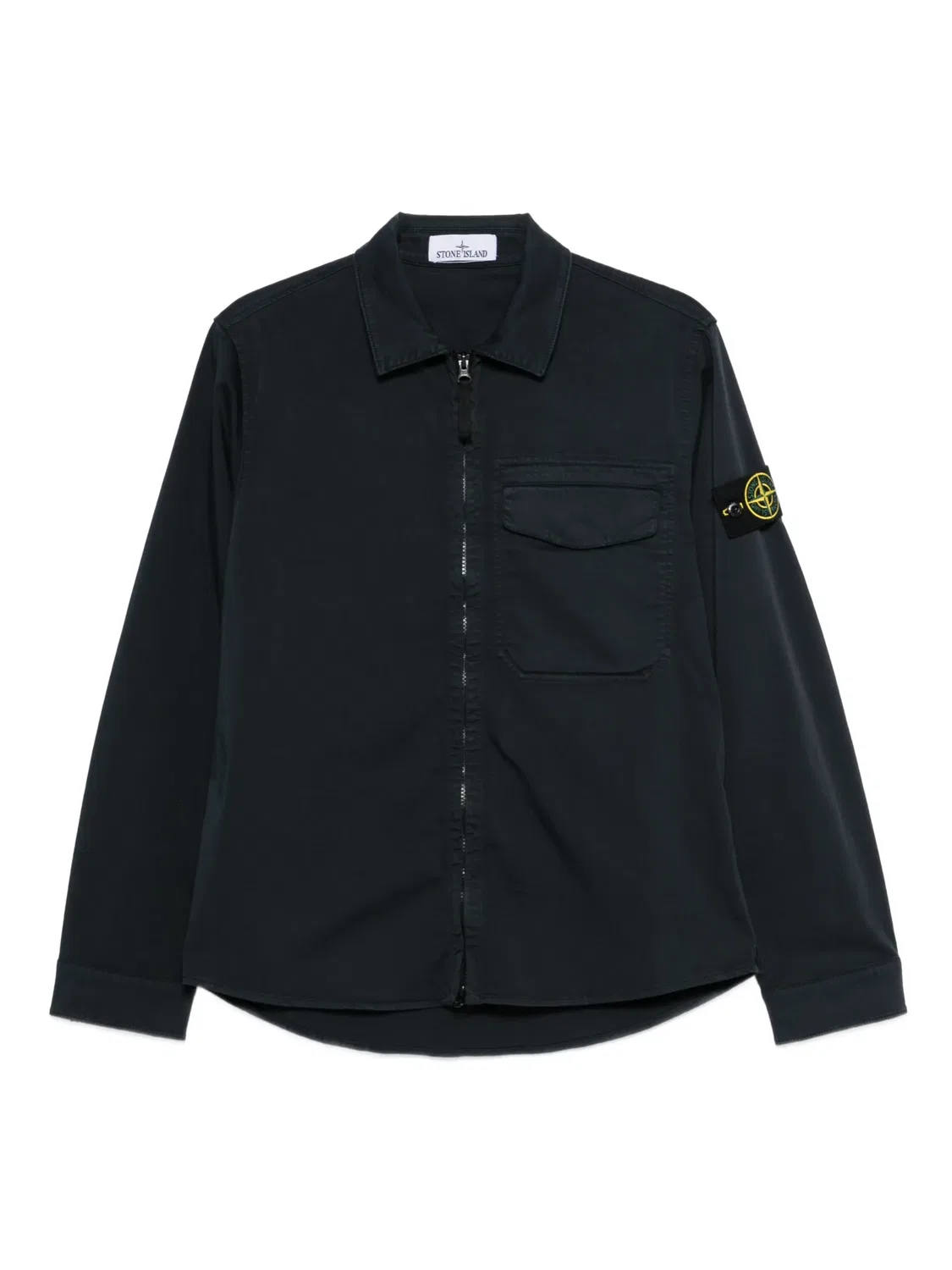 Рубашка-куртка с карманами и молнией Stone Island, синий