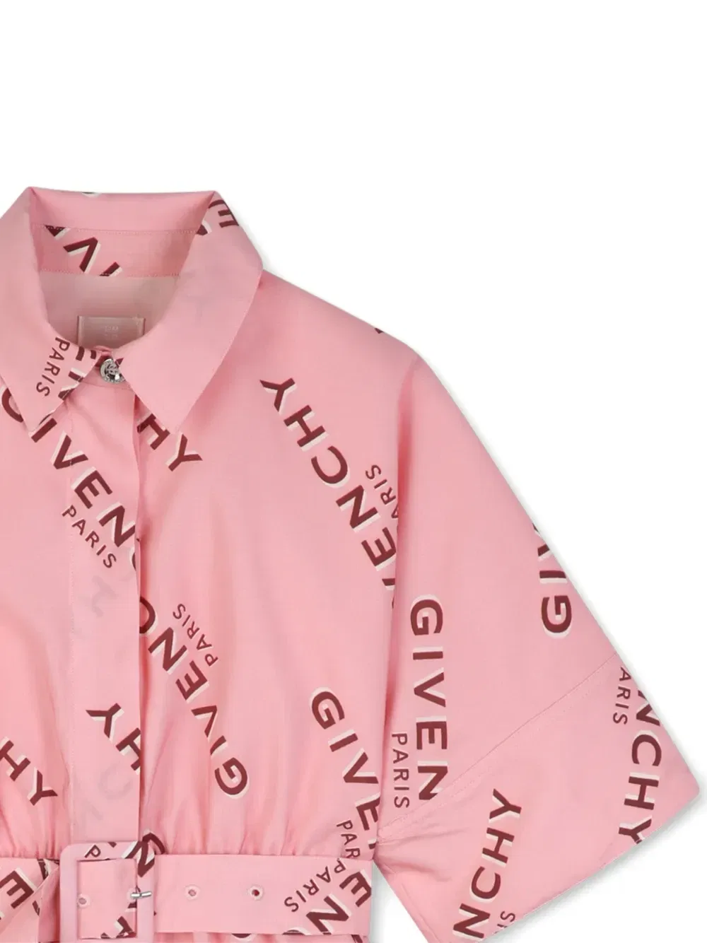 Платье с поясом и логотипом Givenchy Kids, розовый — фото 3