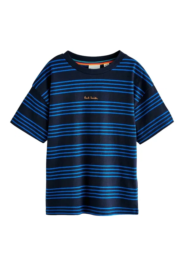 Футболка с принтом, хлопок, Regular fit-signature set 2 pack - print t-shirt, Paul Smith Junior, синий — фото 2