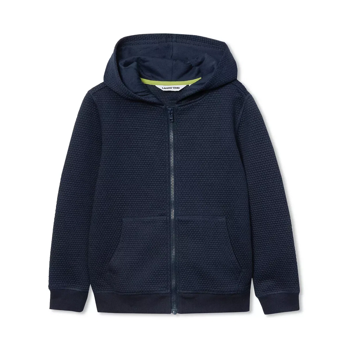 Детский худи для мальчиков с застежкой-молнией Texture Knit Zip Up Hoodie Lands' End, Classic Navy