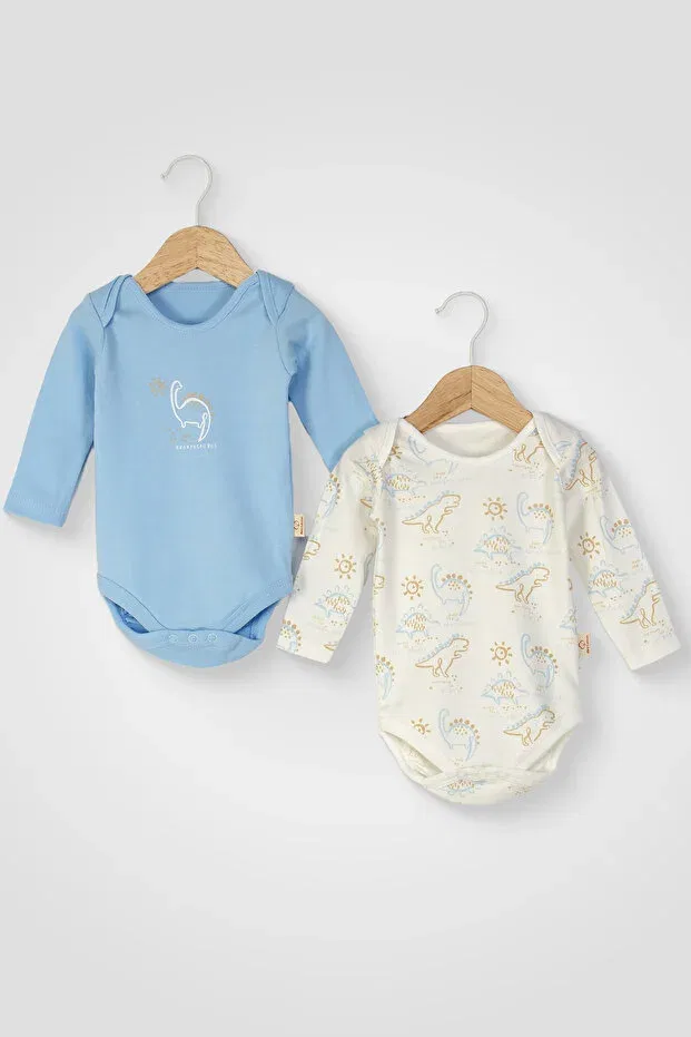 Детское боди для мальчиков с принтом 2 предмета Mini Cotton, Blue