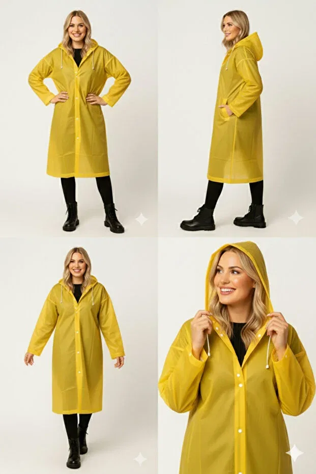 Детское пальто непромокаемое с капюшоном Sibel Günay Butik, Yellow — фото 2