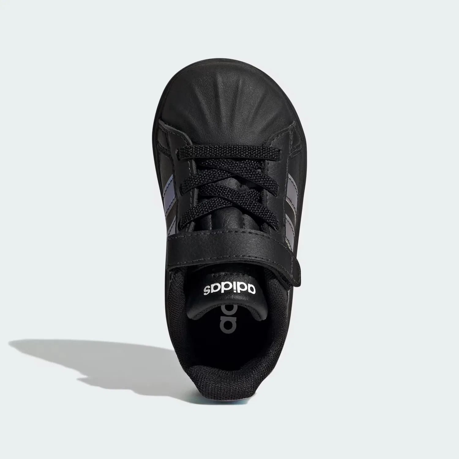 Детские кроссовки на липучках Street Talk Adidas Sportswear, белый с переливом — фото 3