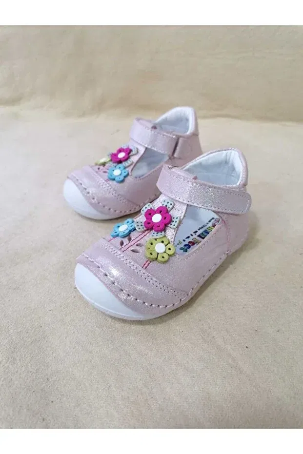 Детские туфли для девочек с цветочным принтом Özgür Kids, Pink