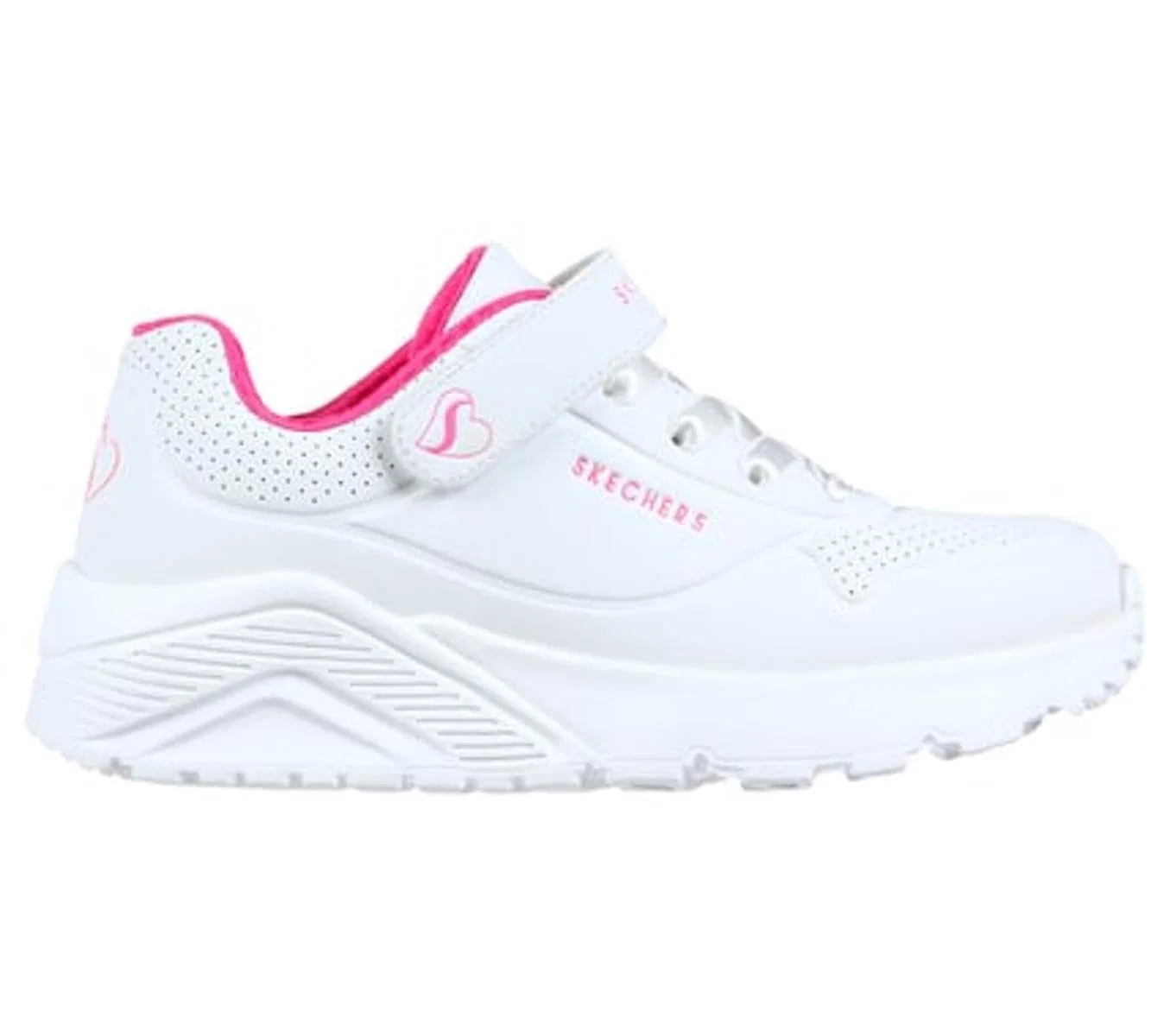 Детские кроссовки для девочек с платформой One Lite Skechers, White Synthetic H Pink Trim — фото 2