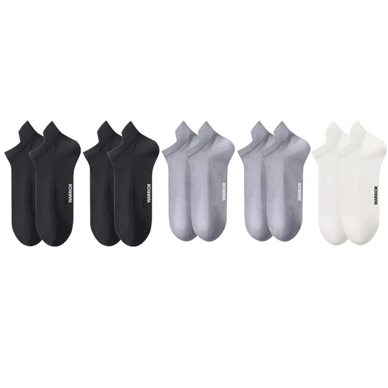 Детские носки-невидимки, набор из 5 пар, WARRIOR, Black Black Gray Gray White