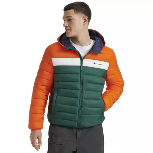

Легкая мужская куртка-пуховик с капюшоном Champion, цвет orange combo