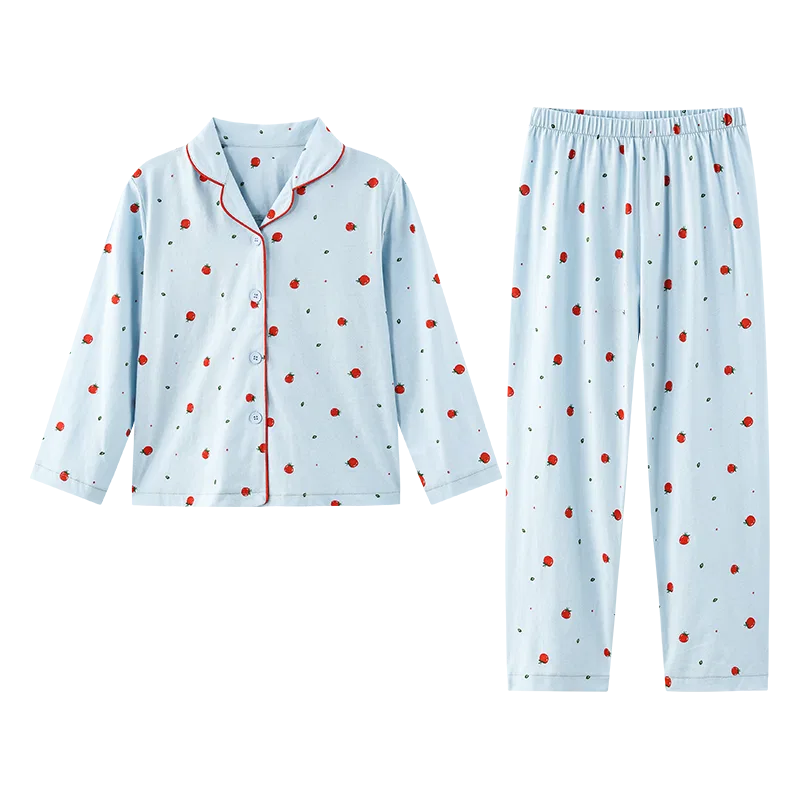 Детская пижама для девочек с длинным рукавом Red bean, Crystal Blue