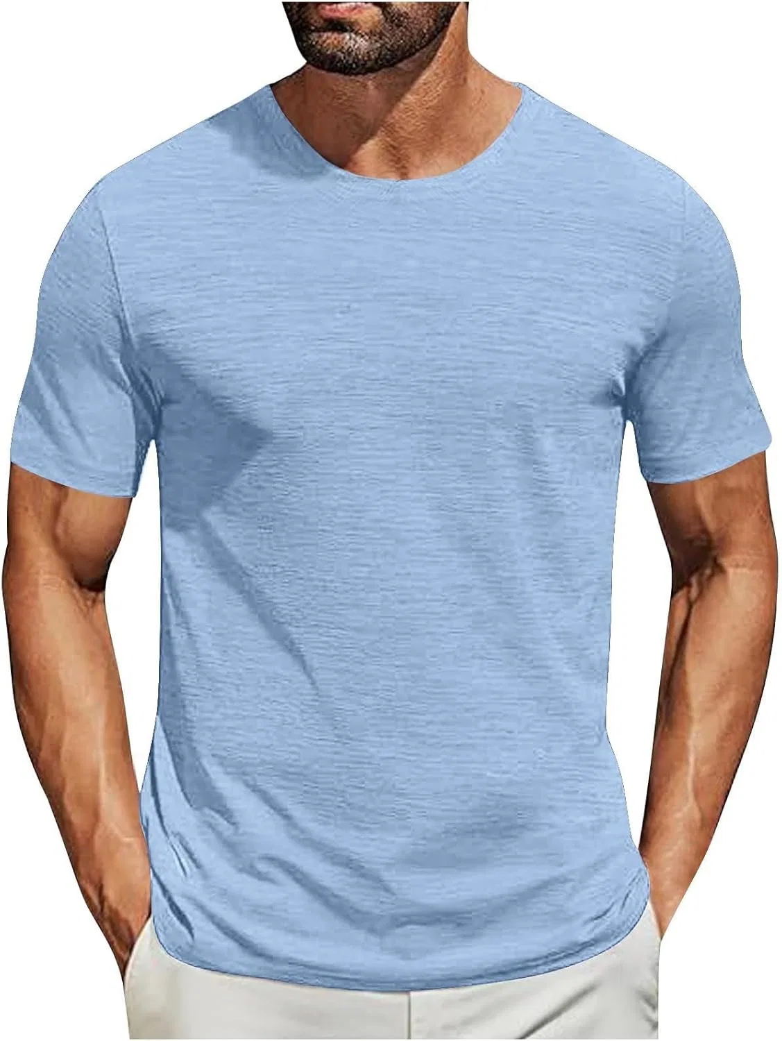 Мужская футболка с V-образным вырезом Cotton Classic, Light Blue