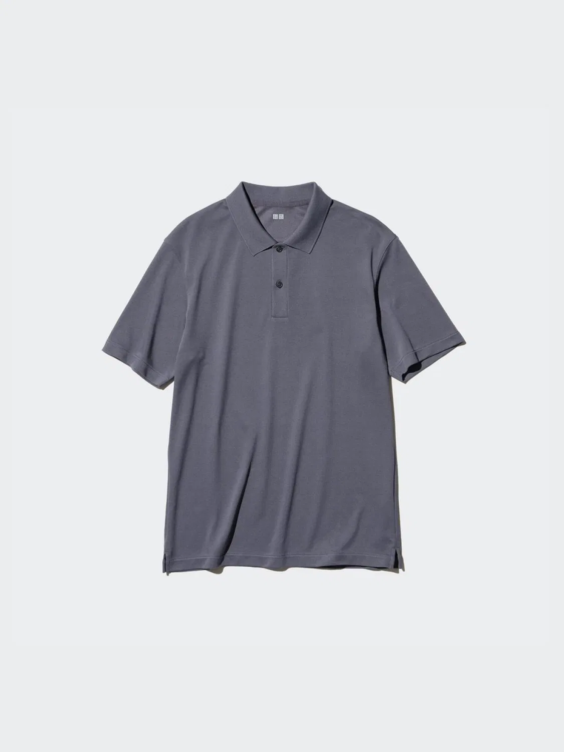 Футболка-поло с коротким рукавом AIRism Uniqlo, темно-серый