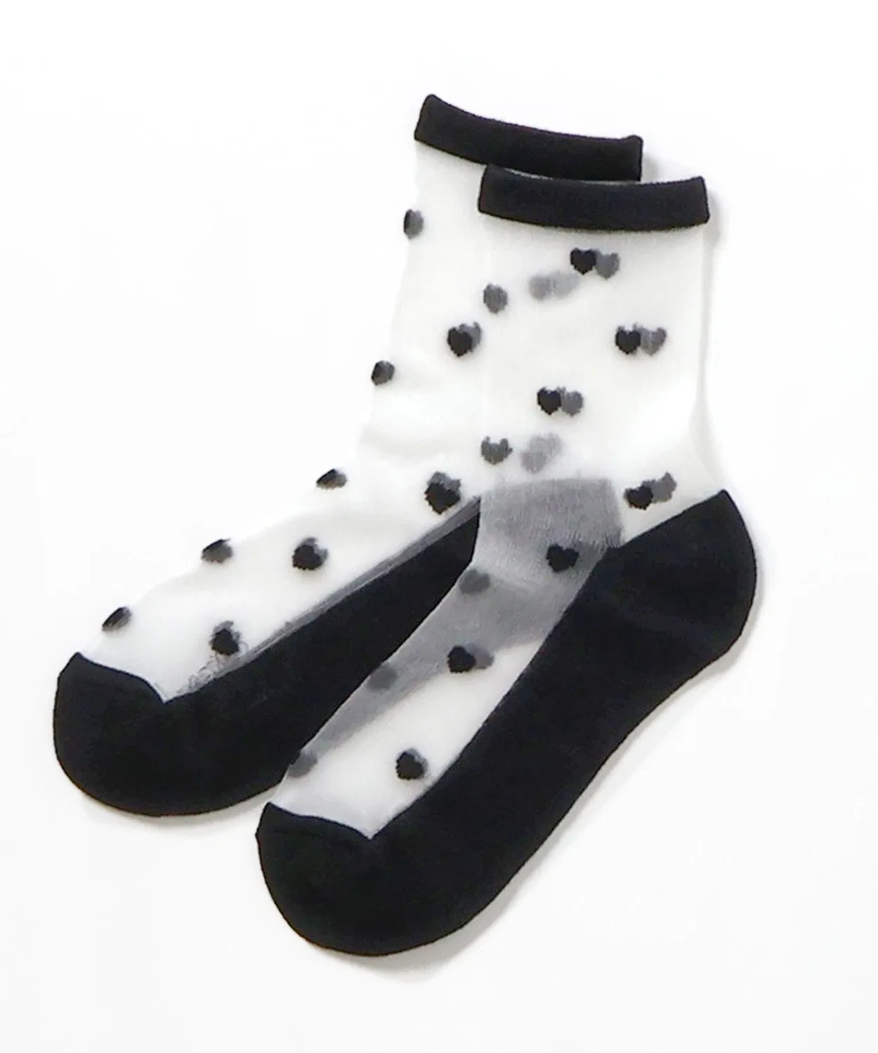 Детские носки с прозрачным принтом Heart Sheer Crew Socks apres les cours, Black