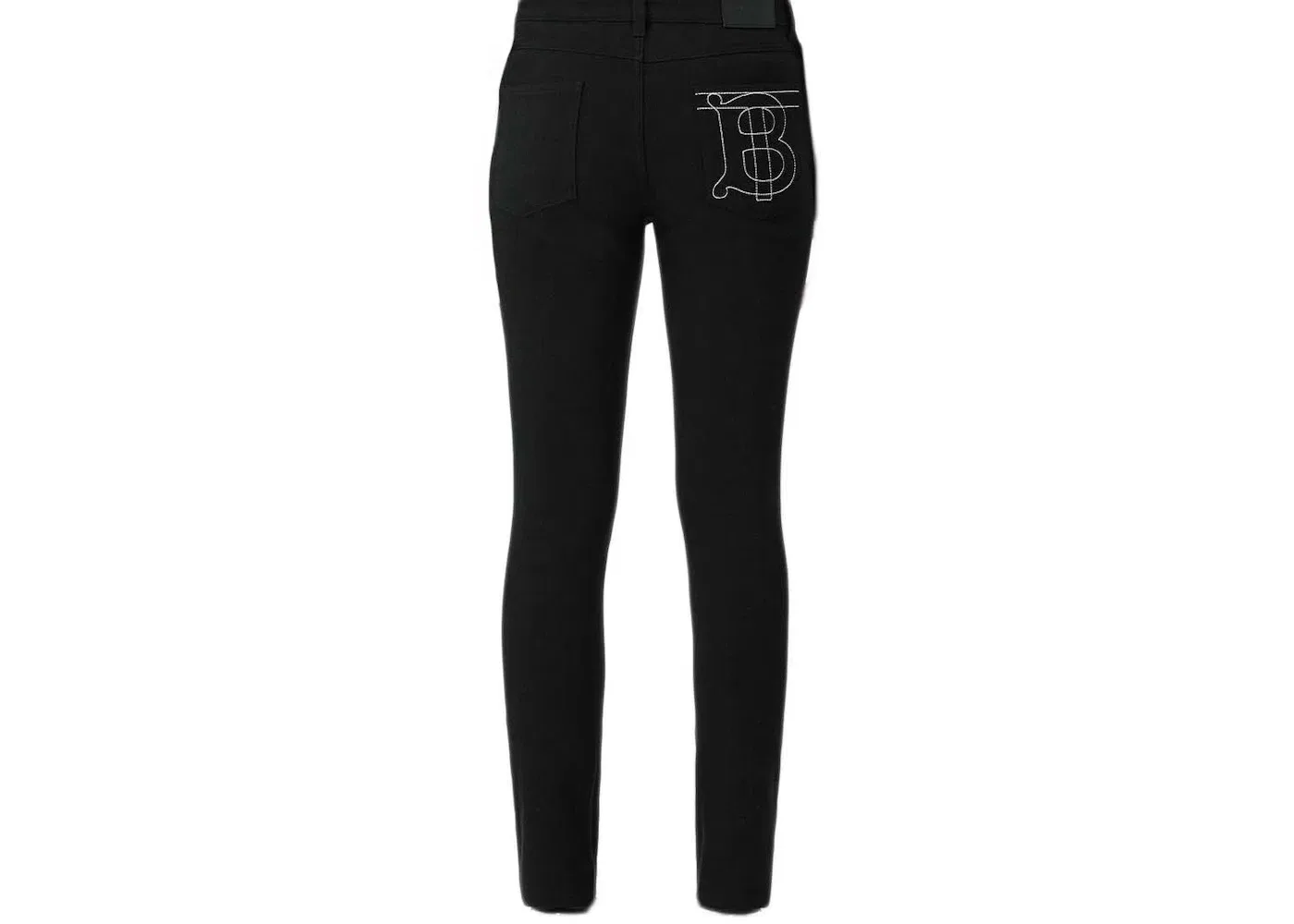 Женские узкие джинсы TB Monogram Burberry, Black — фото 2