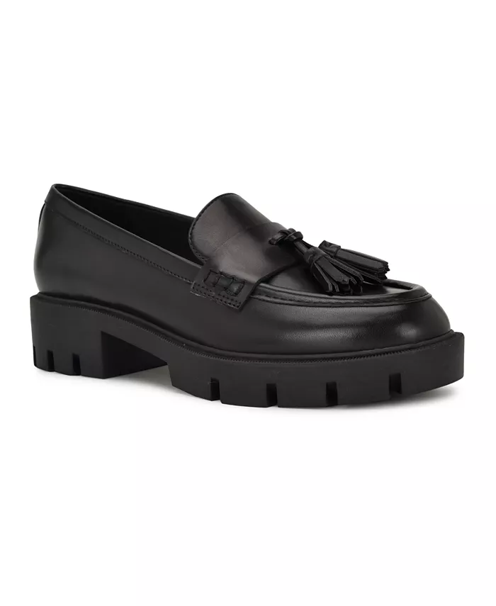 Женские лоферы Marela с кисточками и массивной подошвой Nine West, черный