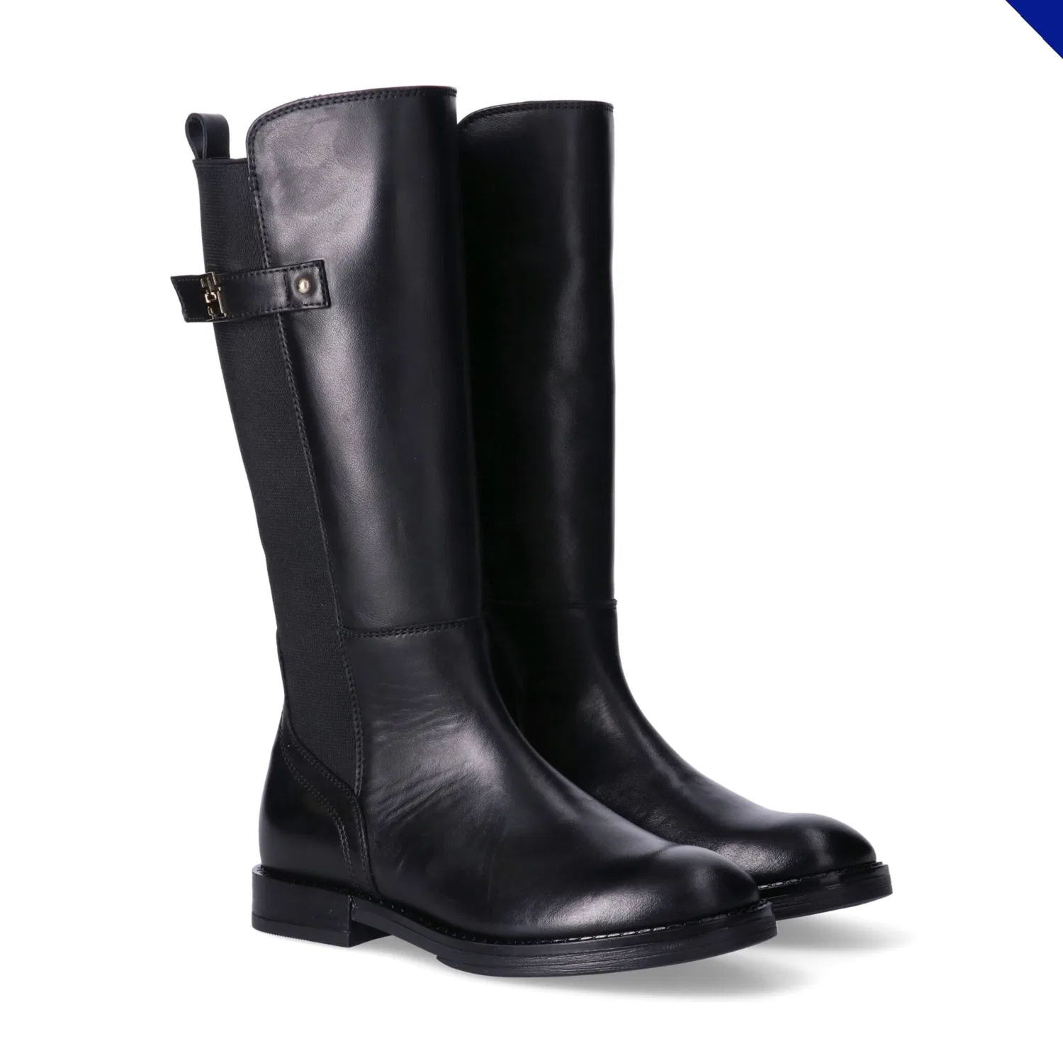 Детские кожаные сапоги с растяжкой Tommy Hilfiger, Black