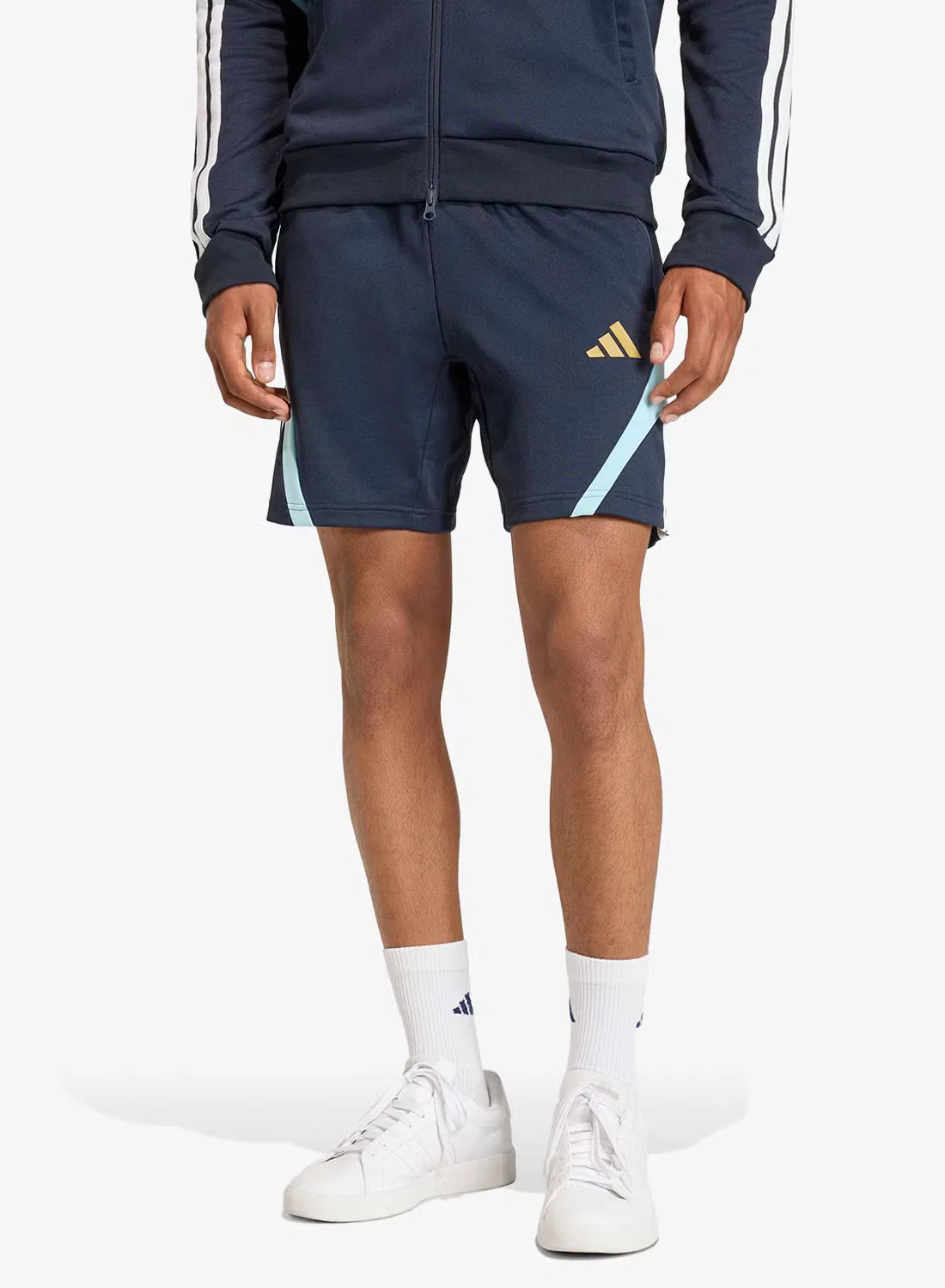 Шорты спортивные с принтом House of Tiro Nations Pack Adidas, темно-синий