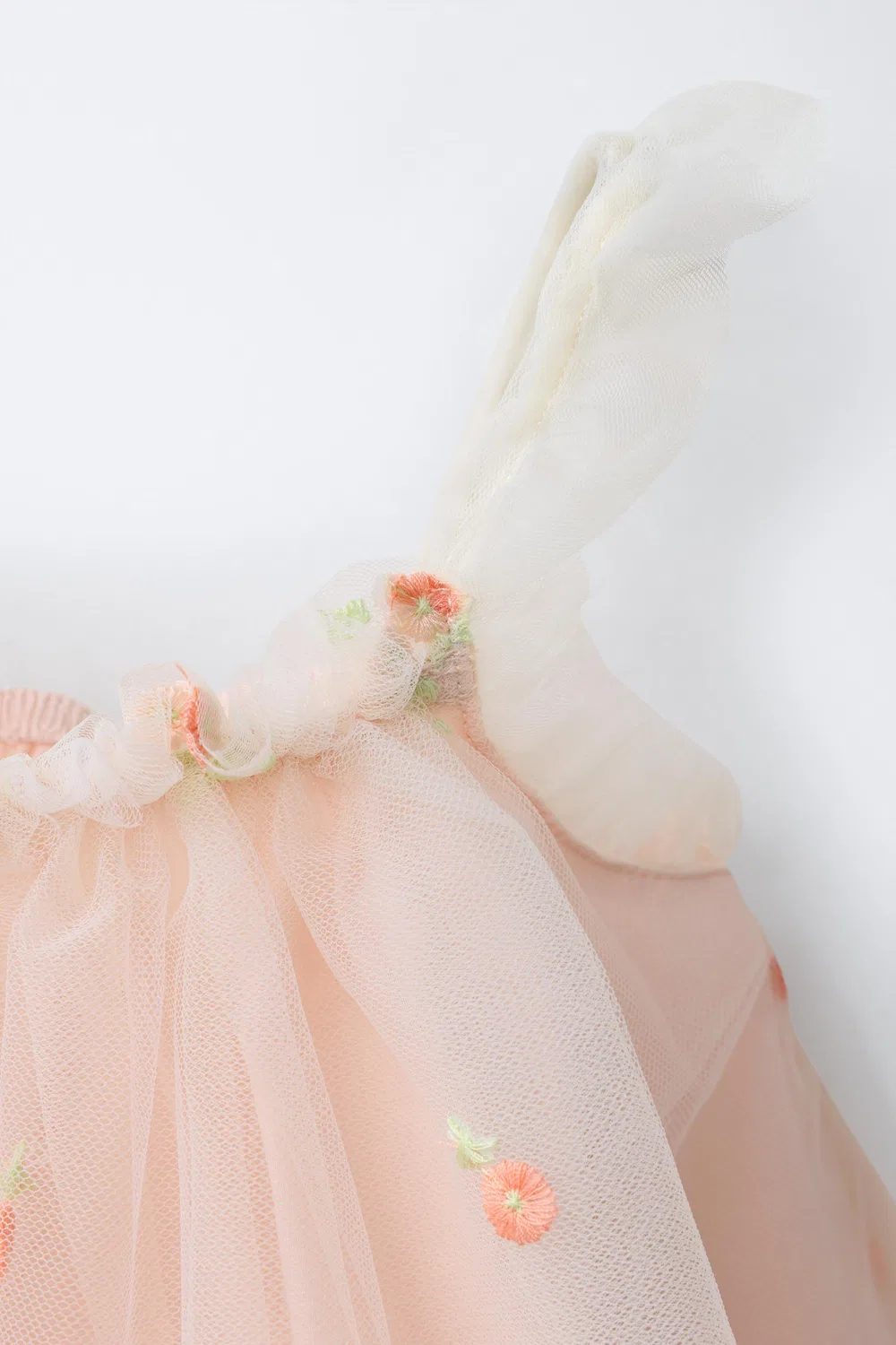 Платье из тюля с цветочным принтом ZARA, Pastel Pink — фото 3