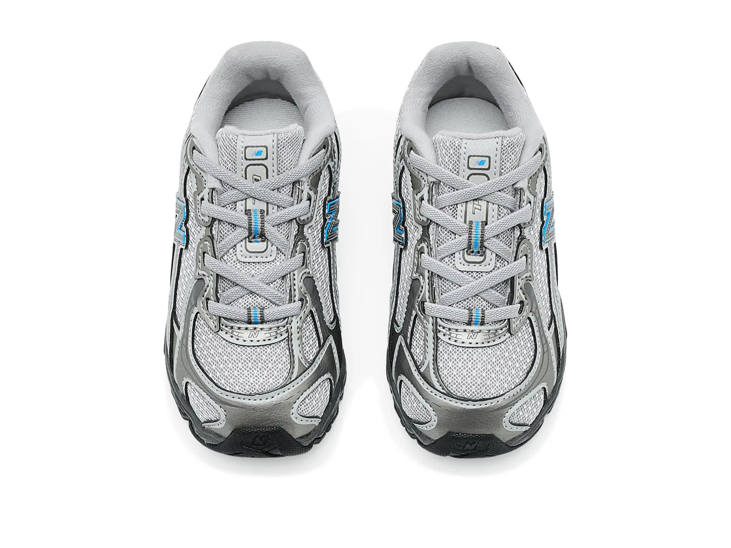 Кроссовки 740 Bungee Lace (для младенцев и малышей) New Balance Kids, Dark Silver Metallic/Fan Blue — фото 3