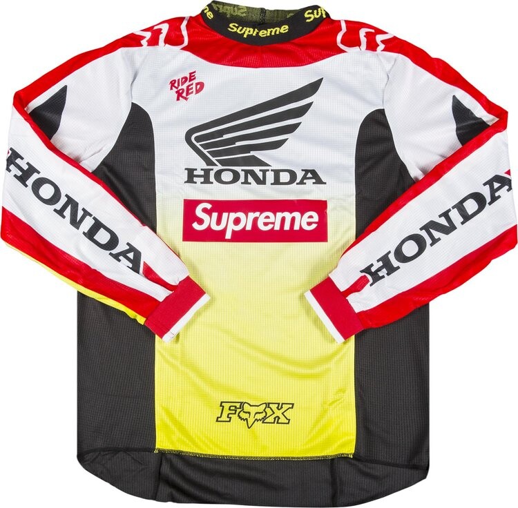 Футболка Supreme x Honda Fox Racing Moto Jersey 'Red', красный — фото 2