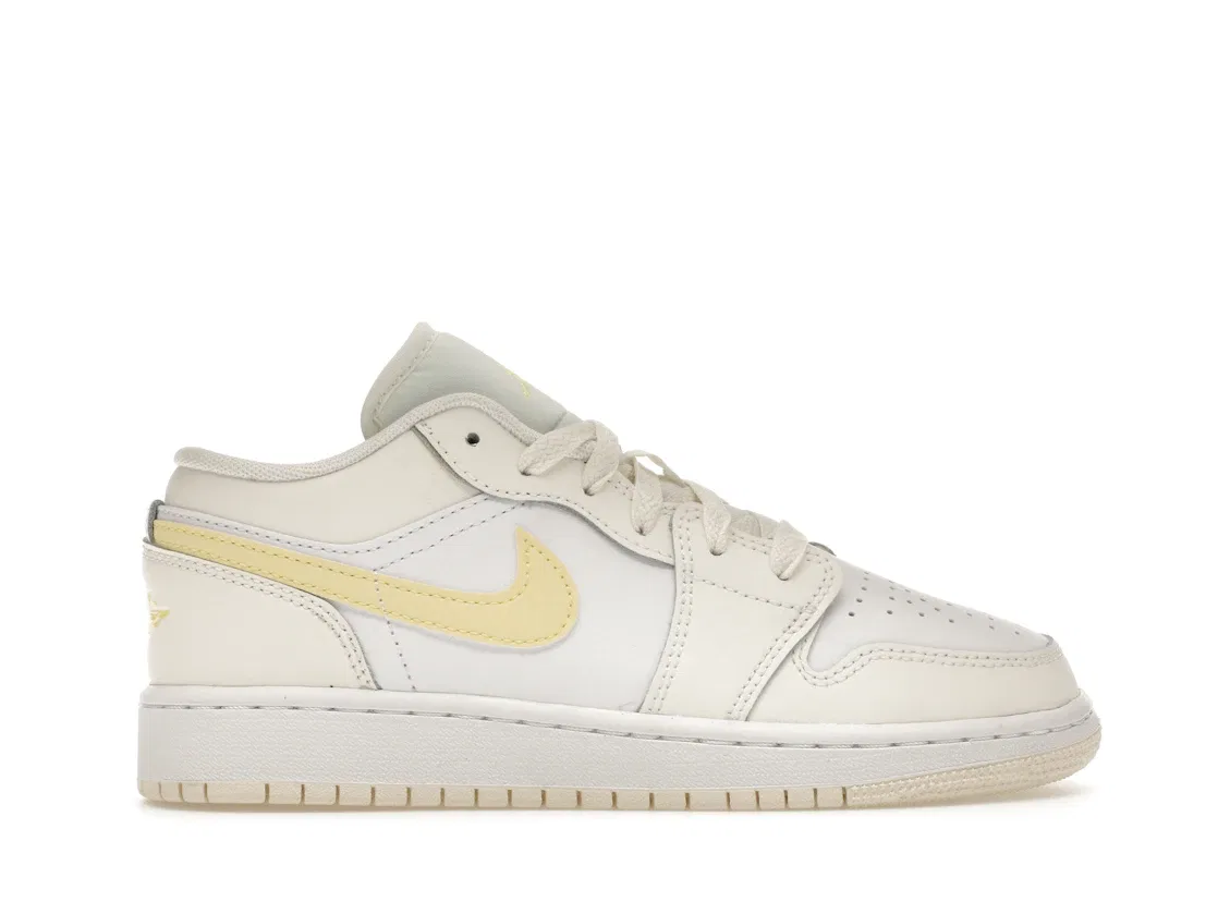 Детские кроссовки Lifestyle с длинным шнурком Jordan 1 Low Jordan, Sail/White/Laser Fuchsia/Light Laser Orange