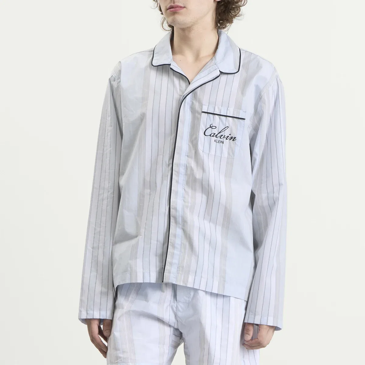 Пижамная рубашка Calvin Klein, Crest Stripe & Ice Castle — фото 2