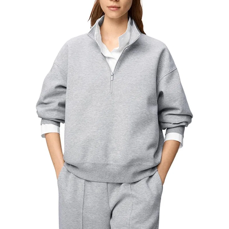 Унисекс свитшот с воротником-стойкой Gray C Collection UNIQLO — фото 3