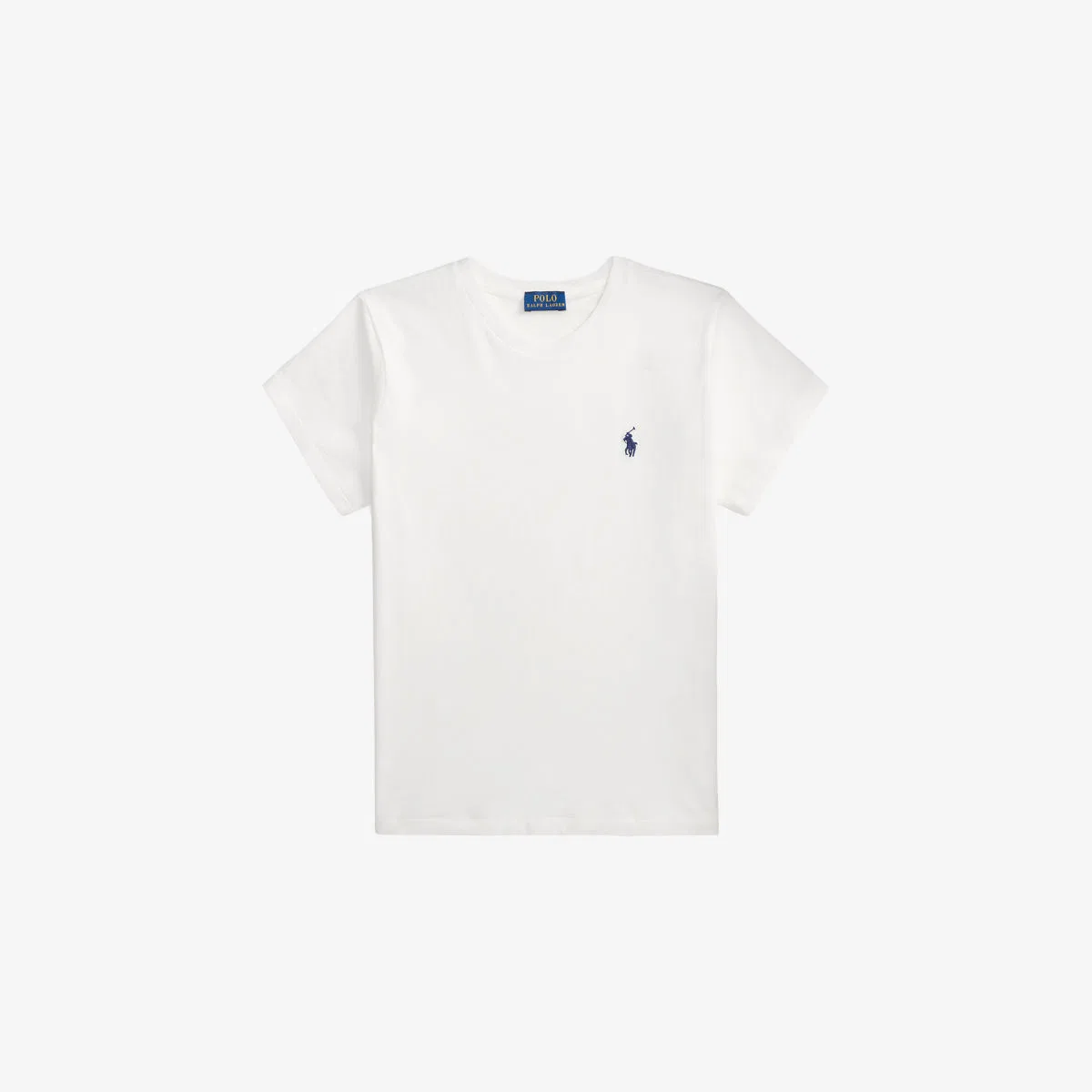 Хлопковая футболка с короткими рукавами и вышитым логотипом Polo Ralph Lauren, белый