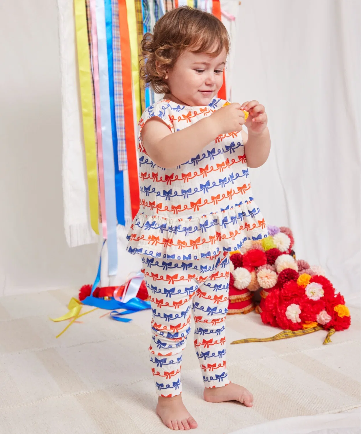 Детская блузка с принтом Ribbon Bow BOBO CHOSES, Off White — фото 2