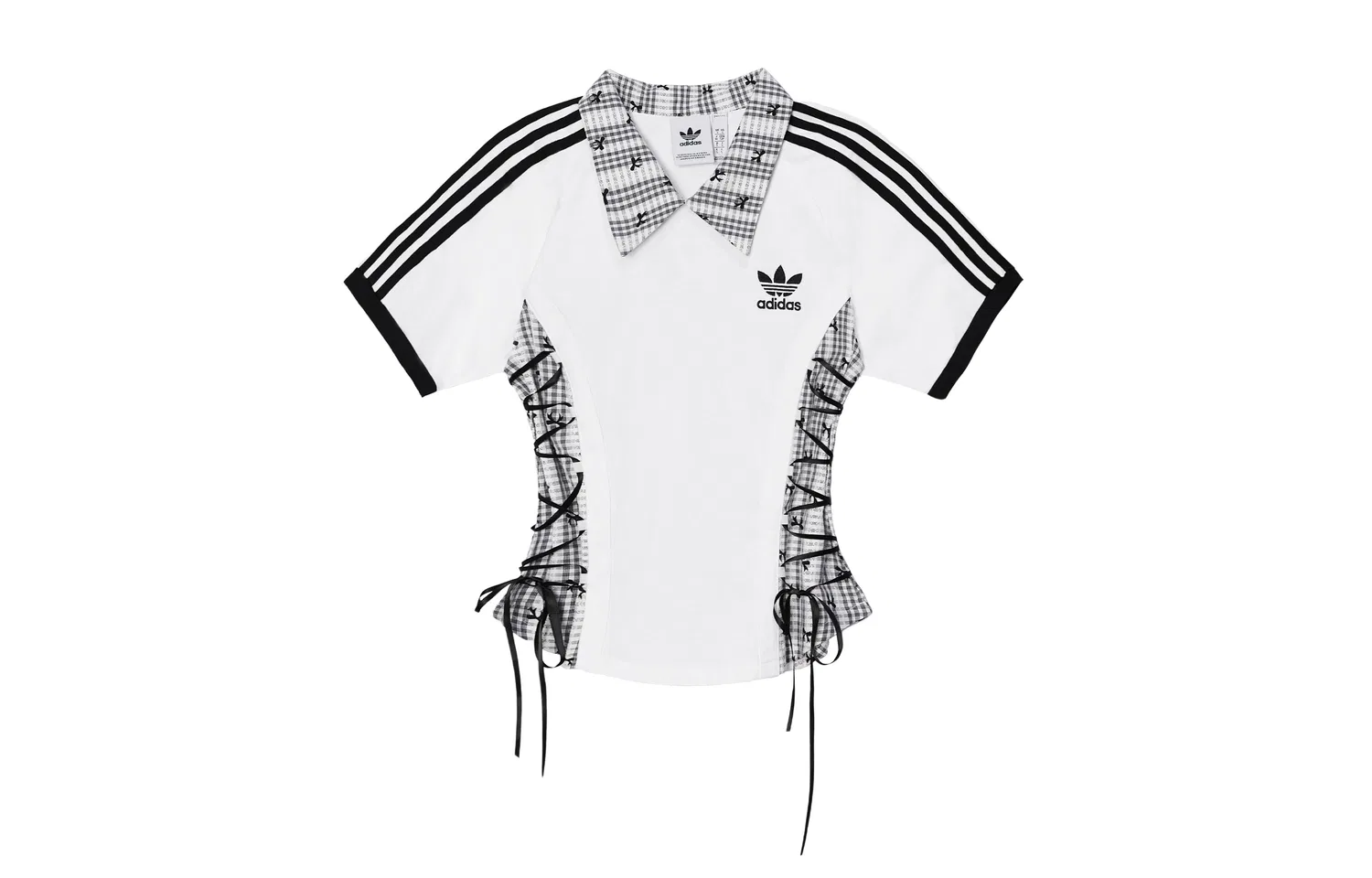 Женская футболка с принтом Adidas Originals, Белый Черный — фото 3