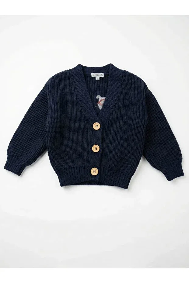 Детский кардиган для девочек с принтом Joriens Little, Navy Blue
