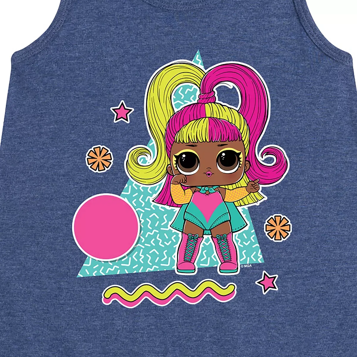 Детское платье-трапеция без рукавов Glow Grrrl Retro Styled L.O.L. Surprise!, Heather Navy — фото 2