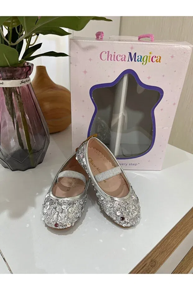 Детские балетки для девочек с принтом Chica Magica, Gray