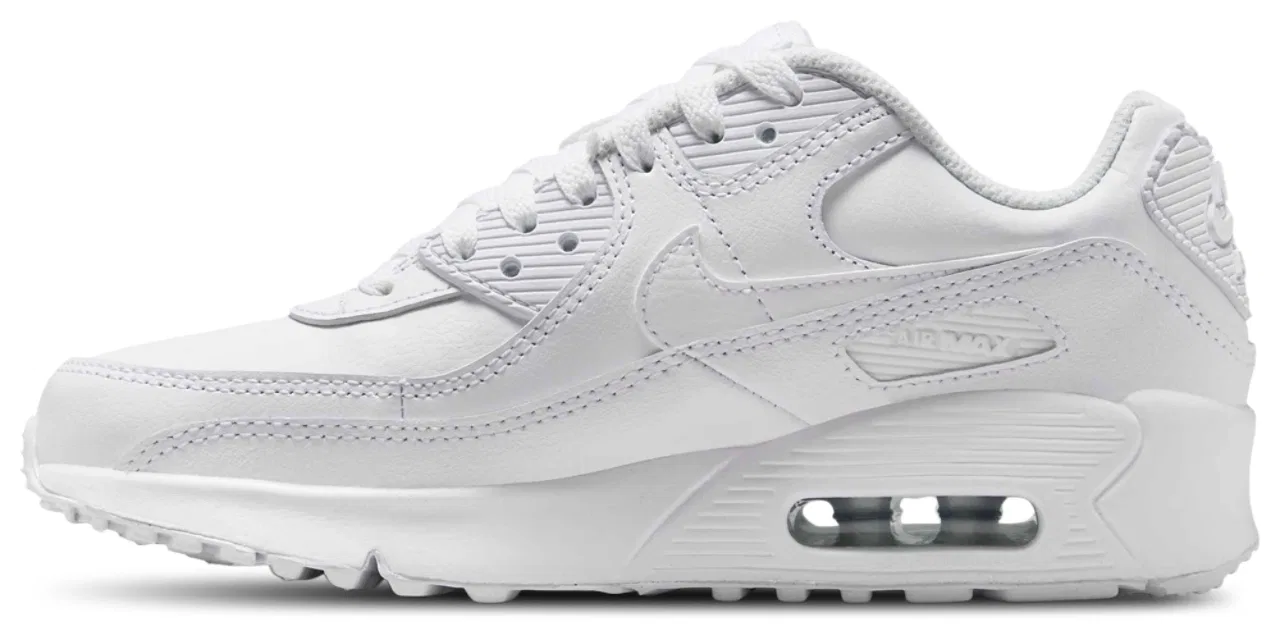 Кроссовки для мальчиков Nike Air Max 90, цвет White/White/Metallic Silver — фото 2