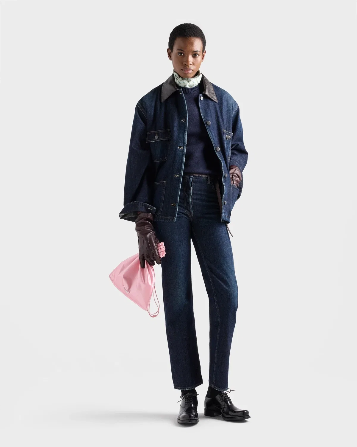Прямые джинсы с завышенной талией Prada, синий — фото 2