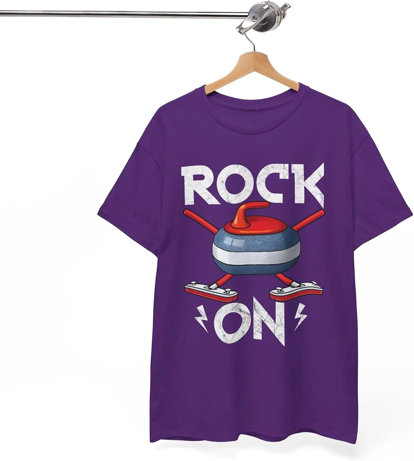 Футболка с ретро-принтом Rock On Gildan 5000, Purple — фото 4