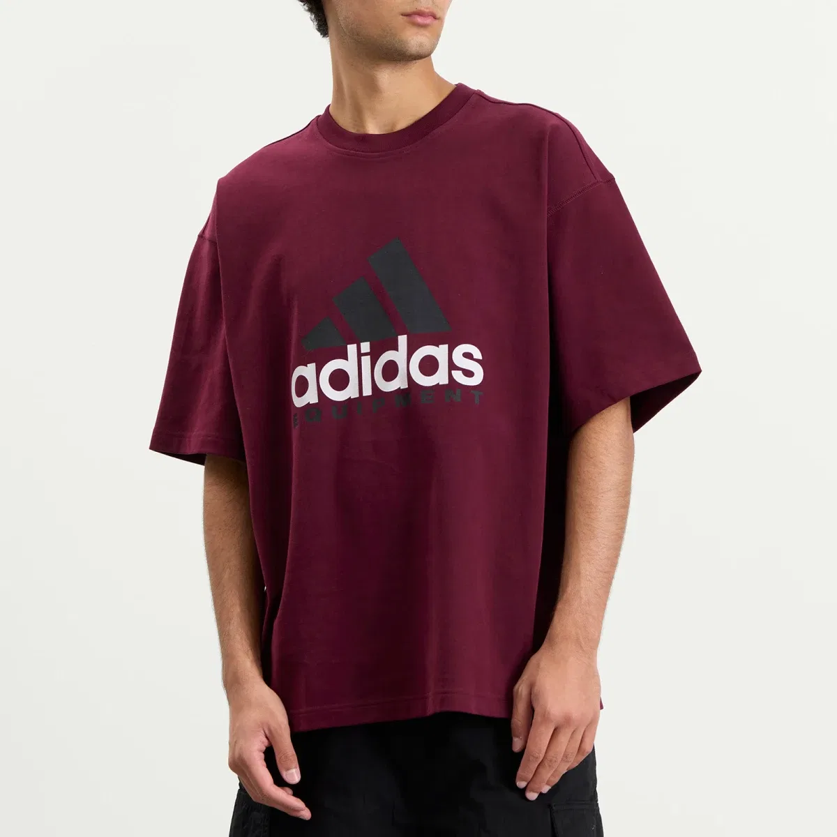 Футболка с принтом Eqt No Wash Logo Adidas, Maroon — фото 2