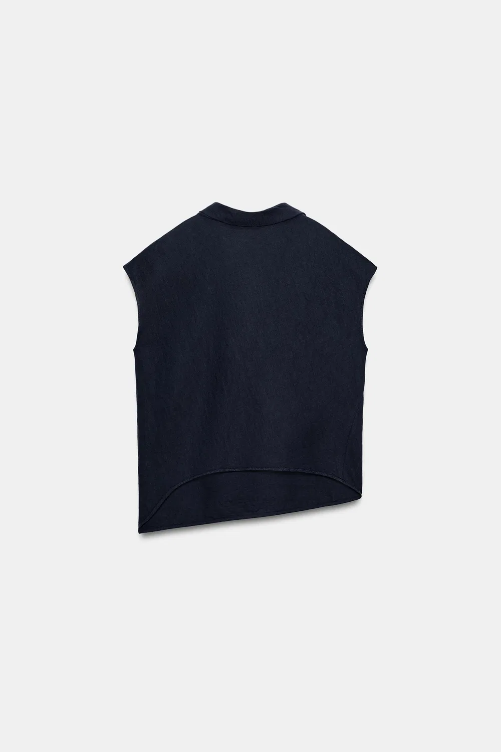 Рубашка из льняной смеси, коллекция ZW. ZARA, Navy blue — фото 4