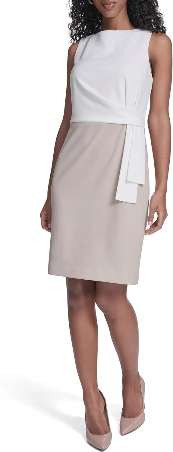 Женское мини-платье без рукавов с лодочкой Tommy Hilfiger, Ivory/Khaki — фото 2