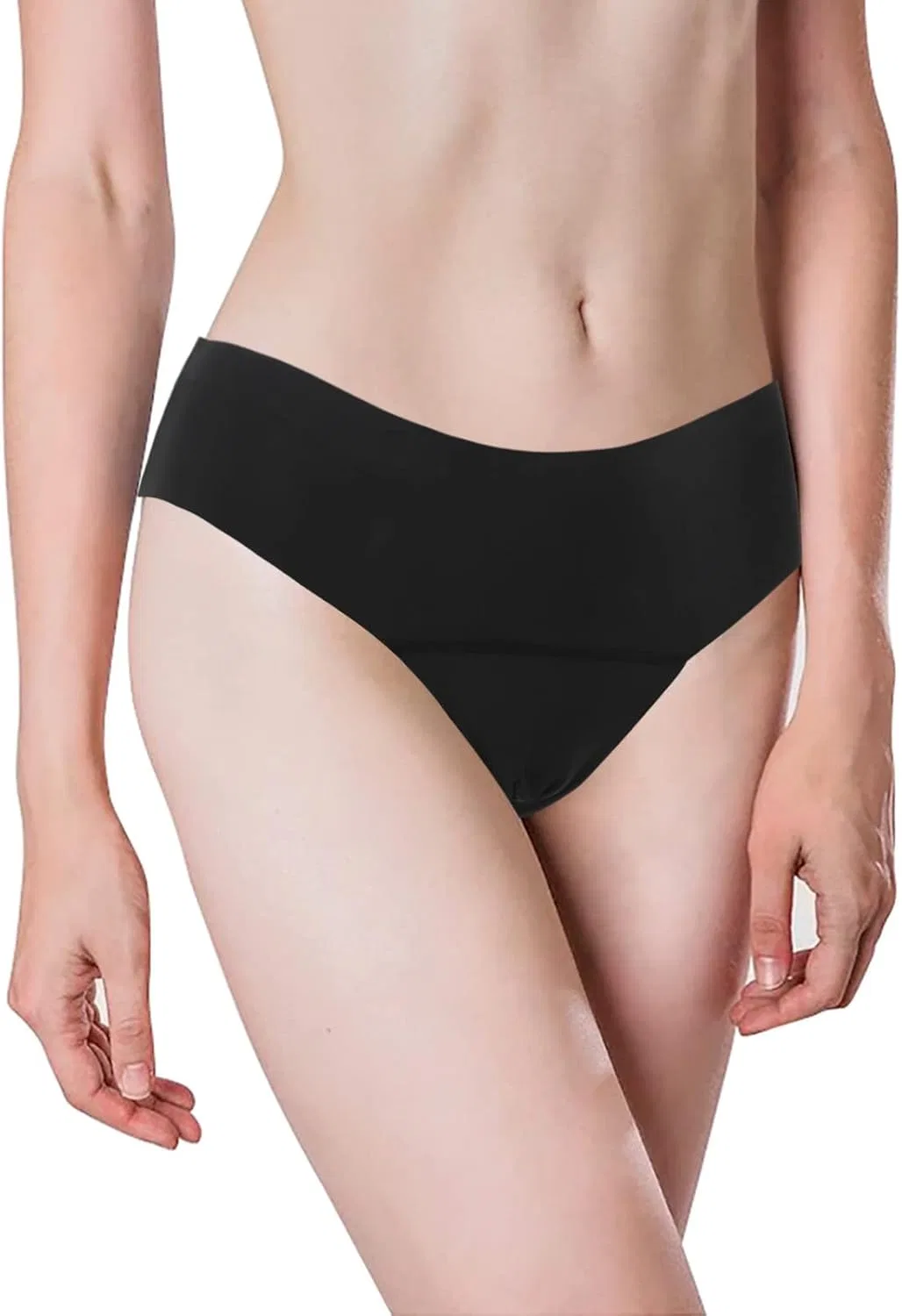 Детские женские бикини трусы с высокой талией для месячных UPF 50+, Black