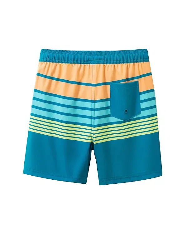 Детские шорты для плавания с принтом Stripe Comfort-Stretch Lined Boardshort Andy & Evan, Navy Stripe — фото 3