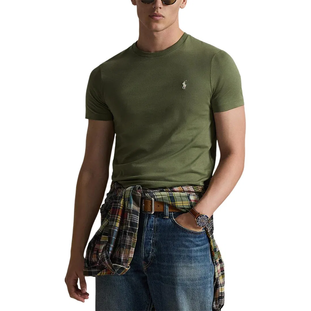 Мужская футболка с коротким рукавом Slim Fit Green Polo Ralph Lauren — фото 3