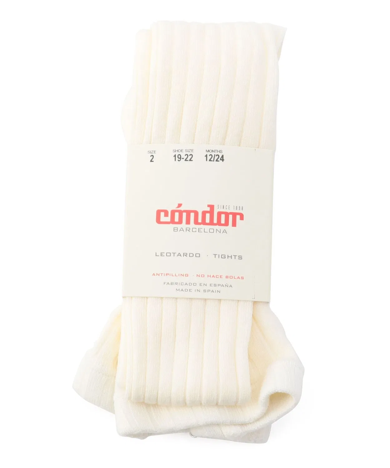 Детские колготки без рисунка с широкой резинкой, 80-90 см, модель Wide Rib Basic SHIPS, Off White