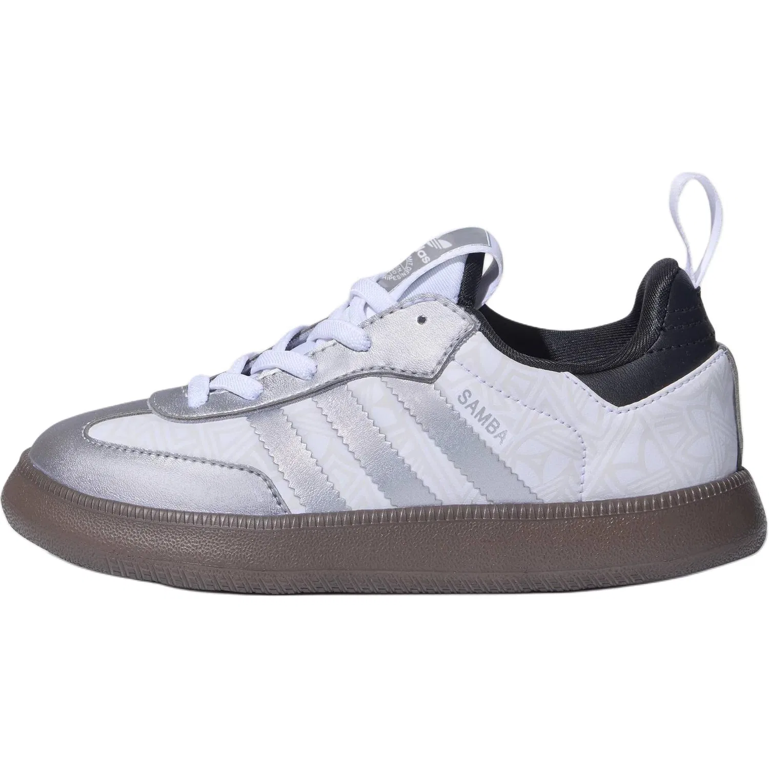 Детские кеды для мальчиков с контрастными полосками Samba Adidas Originals, Light Silver Gray