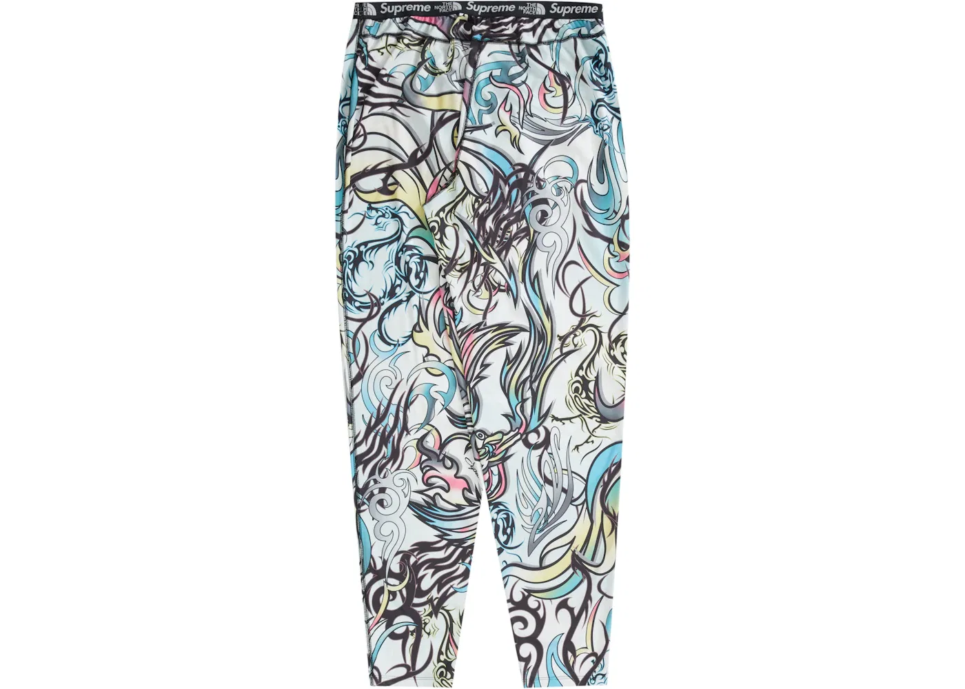 Мужские штаны с принтом Supreme The North Face Base Layer Pant, Multicolor Dragon — фото 2