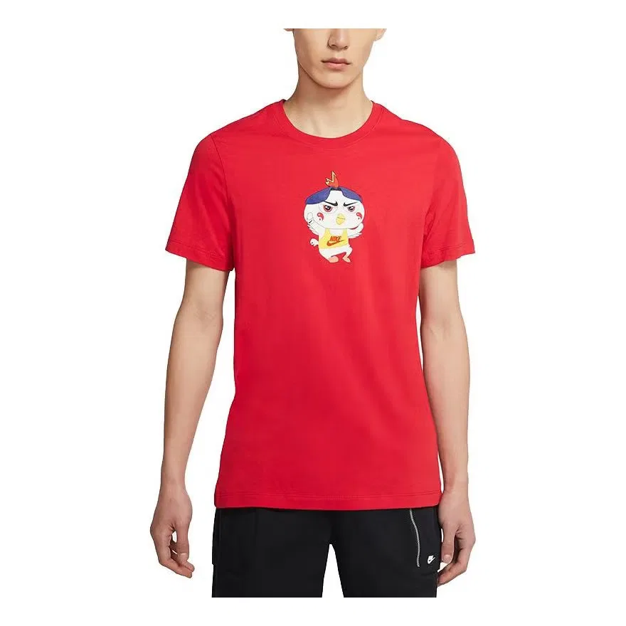 Футболка спортивная с принтом Nike Sportswear Cartoon Printing Knit, красный