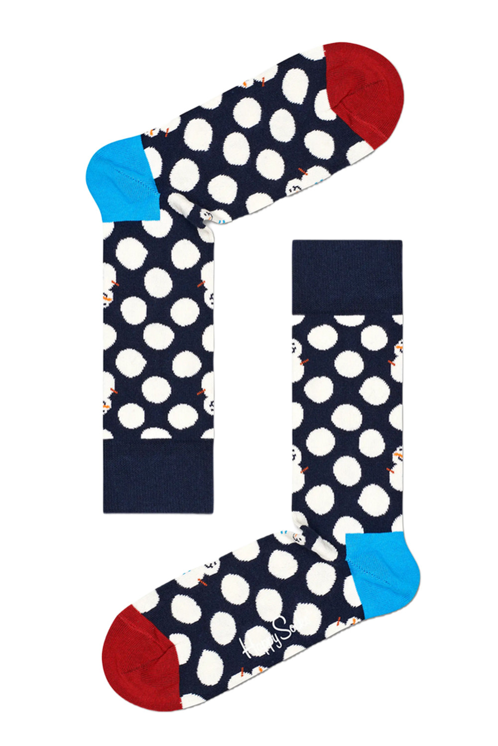

Носки мужские Happy Socks с принтом в горошек, сине-белый