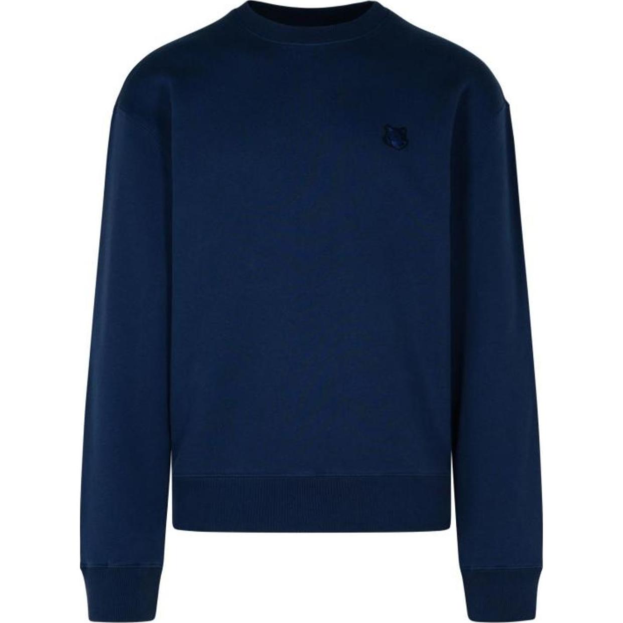 

Толстовка с круглым вырезом Maison Kitsuné с нашивкой в виде головы лисы Maison Kitsune, синий