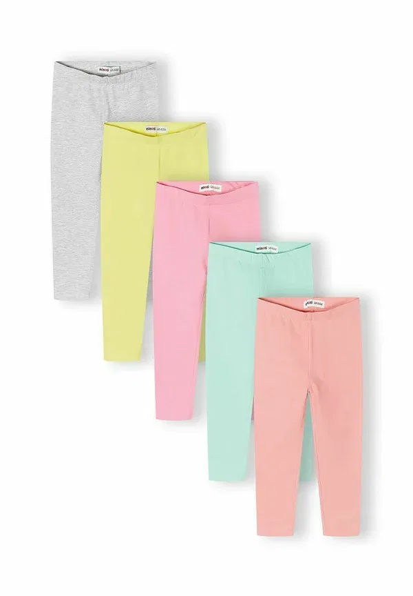 Леггинсы хлопковые 5 pack classic Minoti, Pink, Coral, Grey, розовый/серый