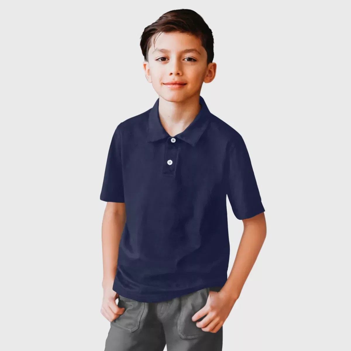 Детское поло с коротким рукавом City Threads, Dark Navy