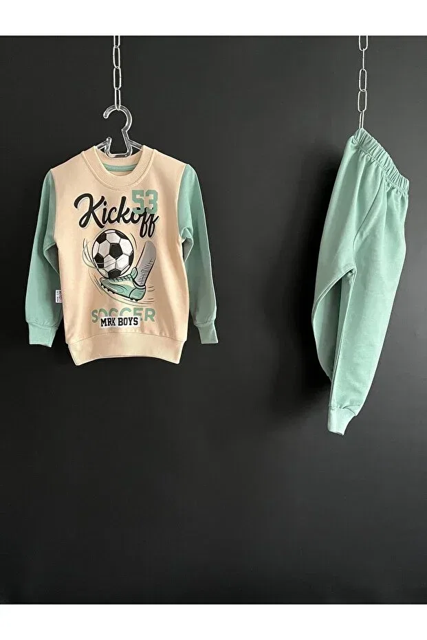 Детский комплект свитшот и брюки с принтом Zelhankids, Turquoise — фото 3