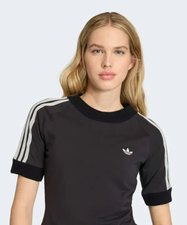 Футболка с вязаными деталями крючком, Кали, Adidas, черный — фото 3